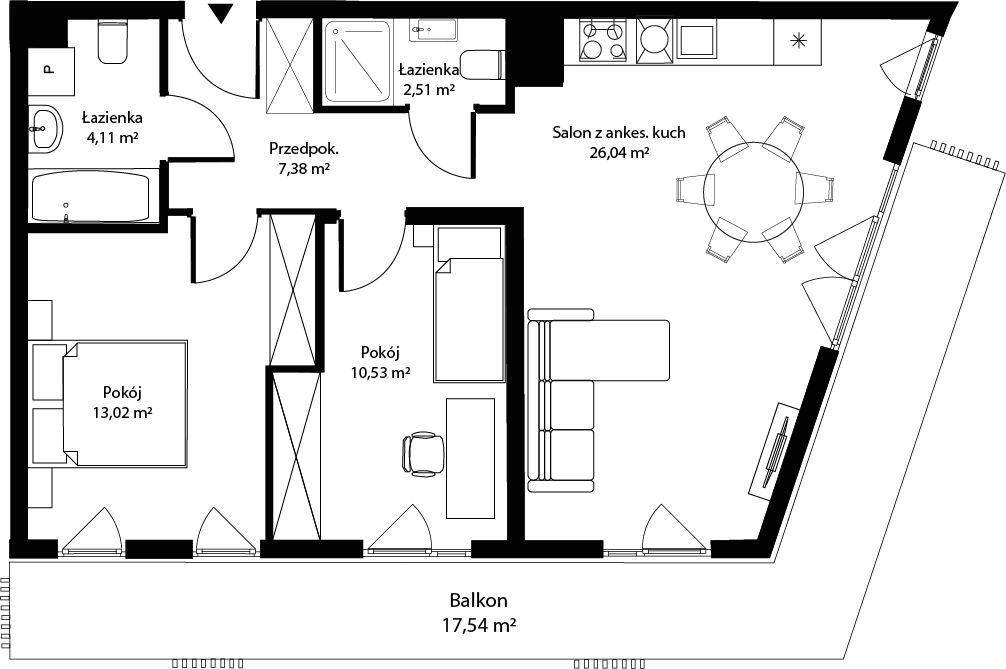 3 pokoje, mieszkanie 63,59 m², piętro 2, oferta nr mieszkanie 17, Bytkowska 4.0, Katowice, Wełnowiec-Józefowiec, ul. Bytkowska