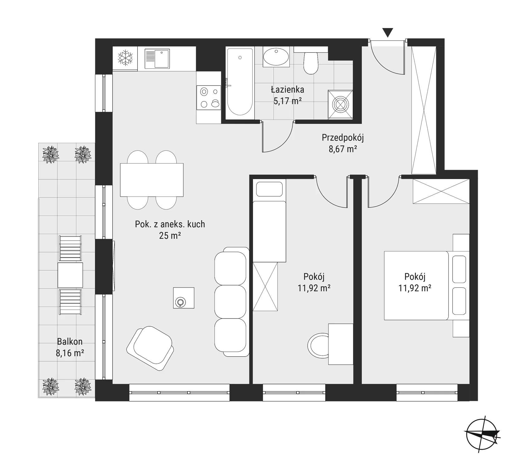 3 pokoje, mieszkanie 63,48 m², piętro 4, oferta nr mieszkanie 42, Bytkowska 3.0, Katowice, Wełnowiec-Józefowiec, ul. Bytkowska