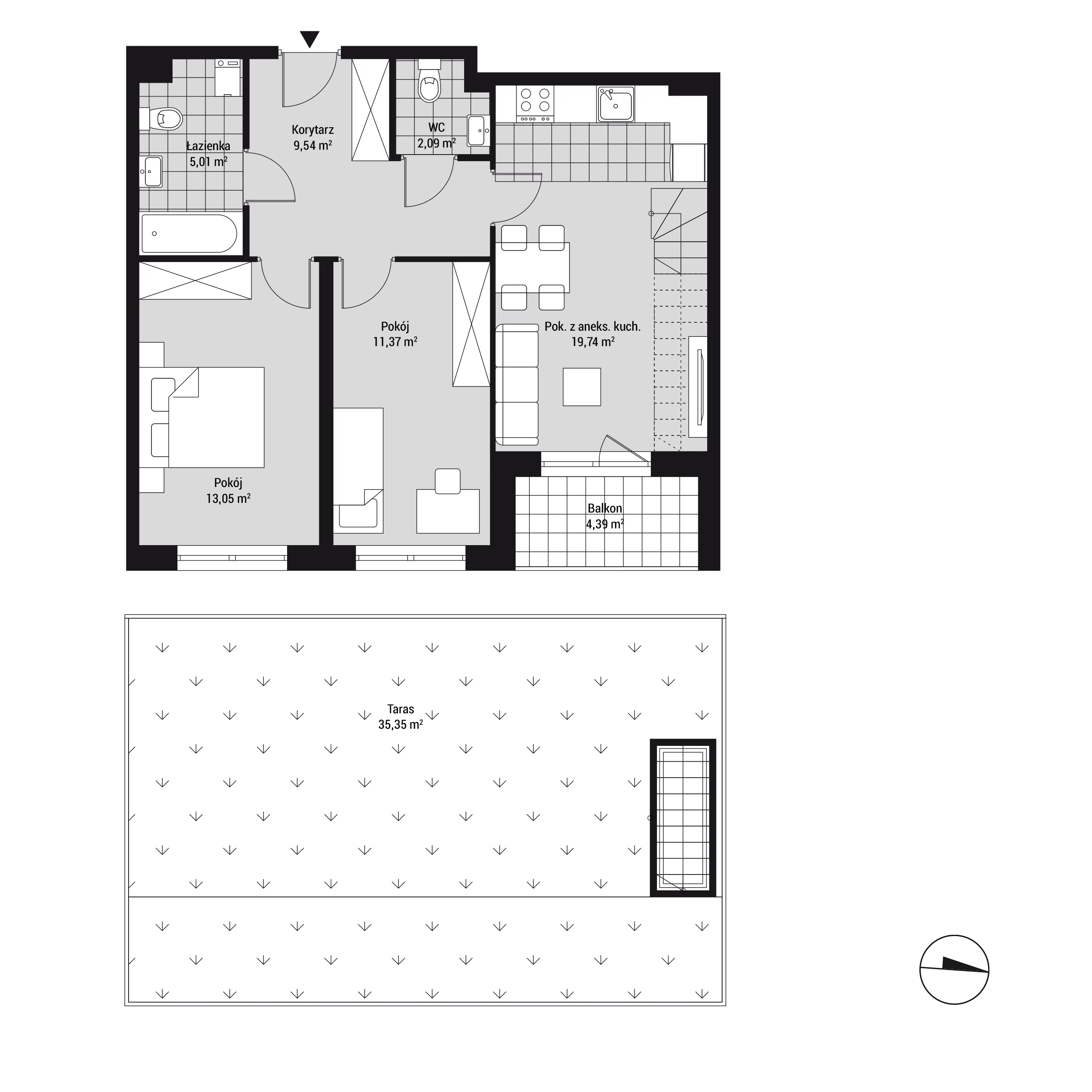 Mieszkanie 60,89 m², piętro 2, oferta nr mieszkanie 25, Na Błonie 106, Kraków, Bronowice, Wola Justowska, ul. Na Błonie 106