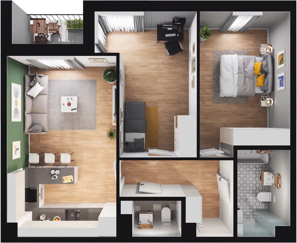 3 pokoje, mieszkanie 65,11 m², piętro 2, oferta nr B.21, Nowa Namiarkowa, Będzin, ul. Namiarkowa 15D
