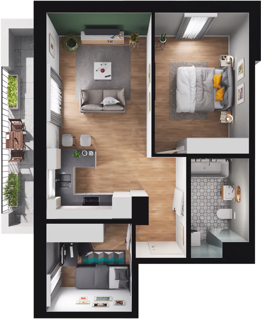 3 pokoje, mieszkanie 49,84 m², piętro 2, oferta nr C.19, Nowa Namiarkowa, Będzin, ul. Namiarkowa 15D