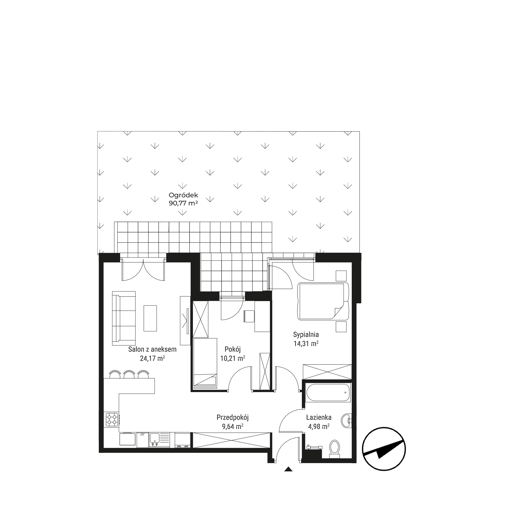 Mieszkanie 63,31 m², parter, oferta nr A.02, Nowa Namiarkowa, Będzin, ul. Namiarkowa 15D