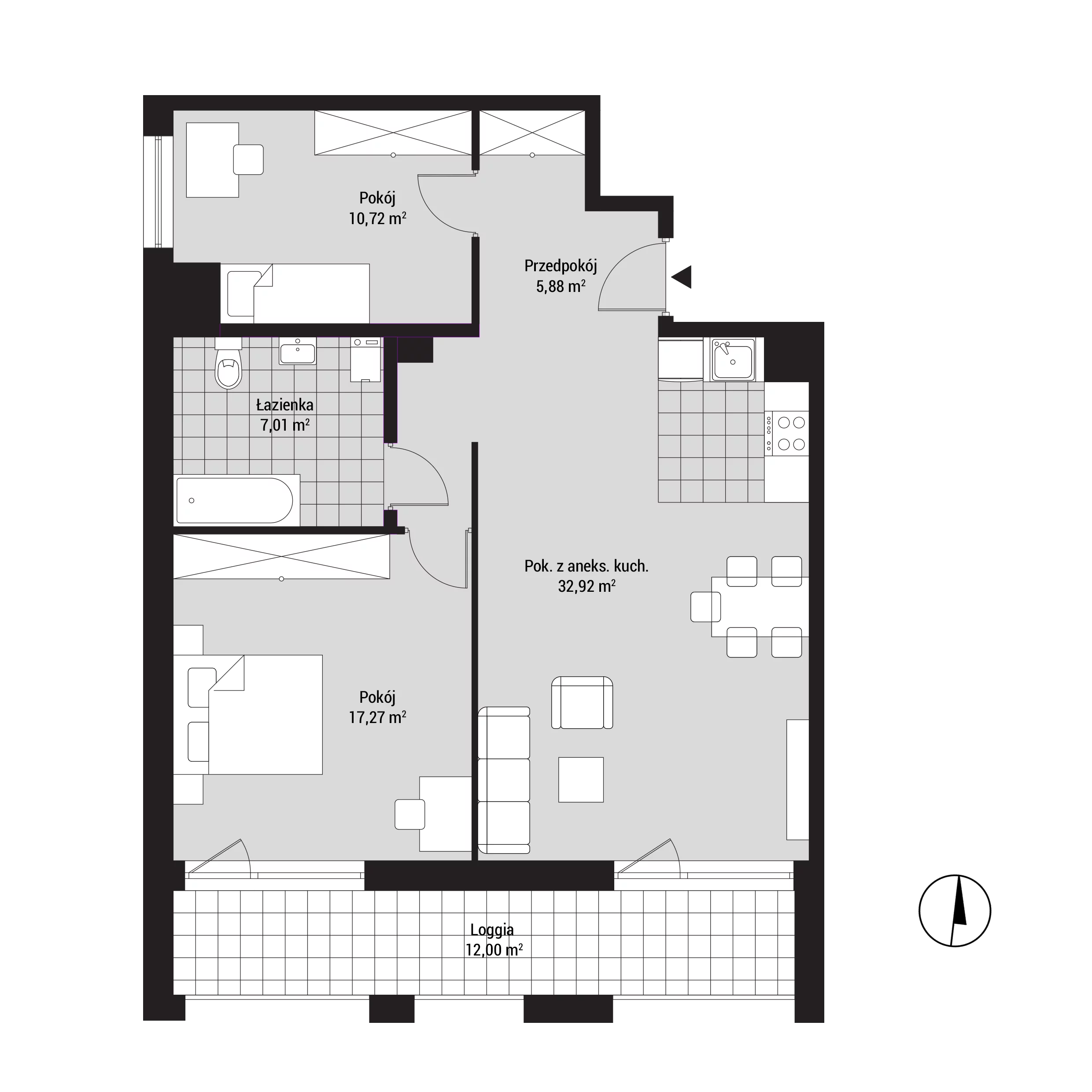 Mieszkanie 74,80 m², piętro 3, oferta nr mieszkanie A34, Na Koszutce, Katowice, Śródmieście, Koszutka, ul. Słoneczna 1