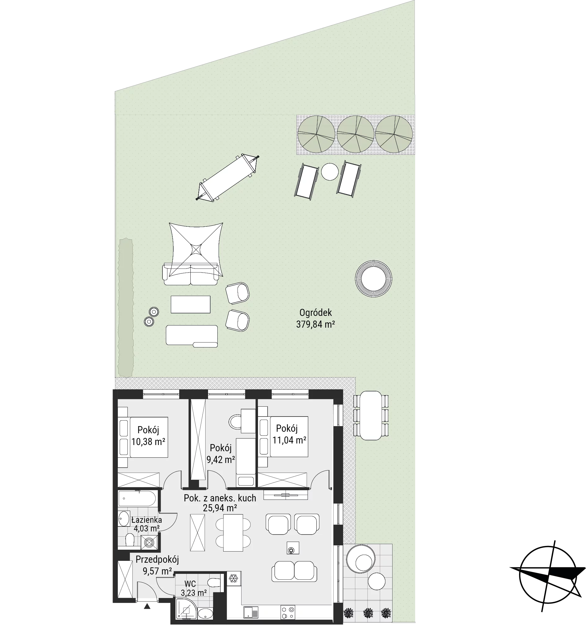4 pokoje, mieszkanie 73,61 m², parter, oferta nr mieszkanie 8, Bytkowska 3.0, Katowice, Wełnowiec-Józefowiec, ul. Bytkowska