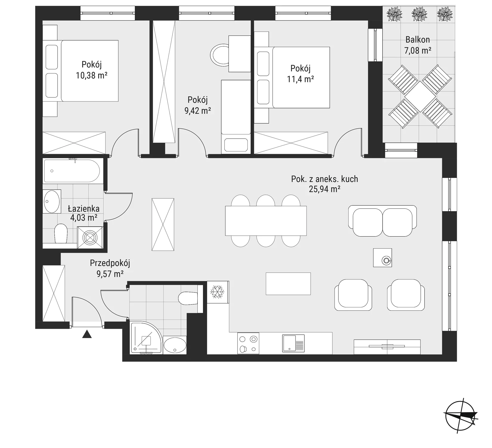 Mieszkanie 84,15 m², piętro 1, oferta nr mieszkanie 17, Bytkowska 3.0, Katowice, Wełnowiec-Józefowiec, ul. Bytkowska