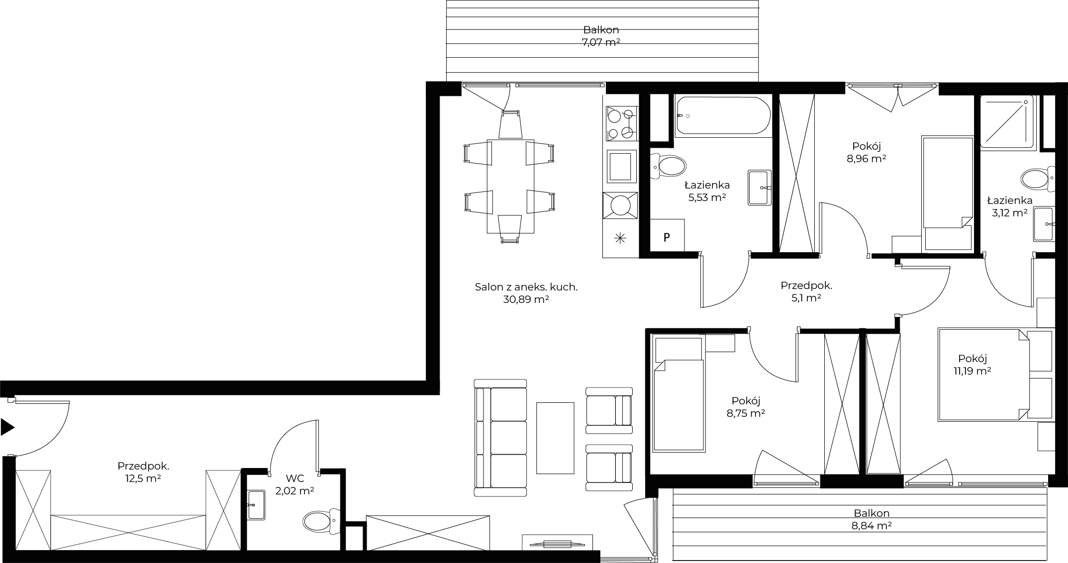 4 pokoje, mieszkanie 87,58 m², piętro 2, oferta nr mieszkanie 84, Mikusińskiego 25, Katowice, Wełnowiec-Józefowiec, Wełnowiec, ul. Jana Mikusińskiego 25