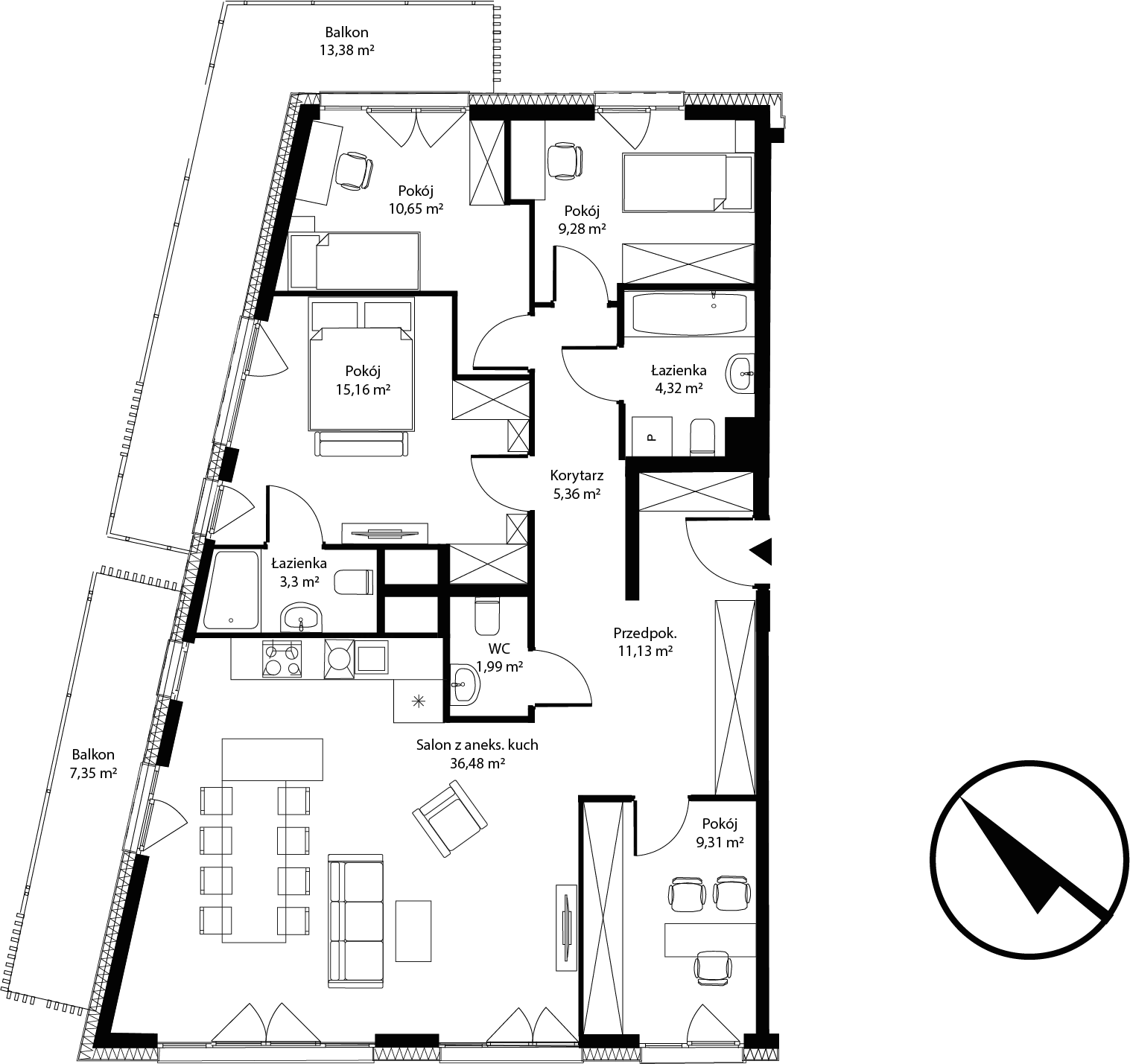 5 pokoi, mieszkanie 106,98 m², piętro 3, oferta nr mieszkanie 19-20, Bytkowska 4.0, Katowice, Wełnowiec-Józefowiec, ul. Bytkowska