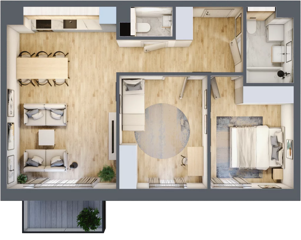 3 pokoje, mieszkanie 62,19 m², piętro 2, oferta nr D28, Na Koszutce II, Katowice, Śródmieście, Koszutka, ul. Słoneczna 1