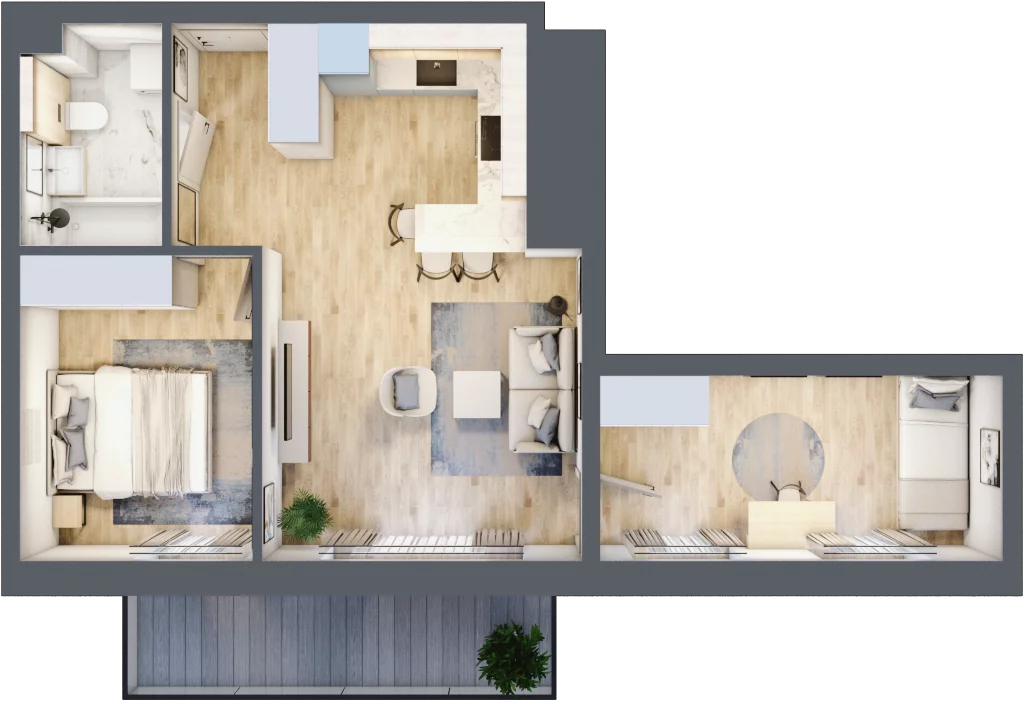 3 pokoje, mieszkanie 50,38 m², piętro 3, oferta nr E36, Na Koszutce II, Katowice, Śródmieście, Koszutka, ul. Słoneczna 1