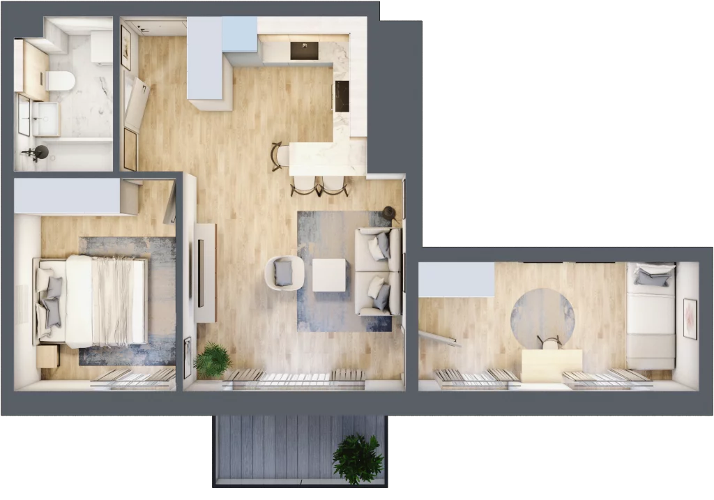 3 pokoje, mieszkanie 50,38 m², piętro 2, oferta nr E24, Na Koszutce II, Katowice, Śródmieście, Koszutka, ul. Słoneczna 1