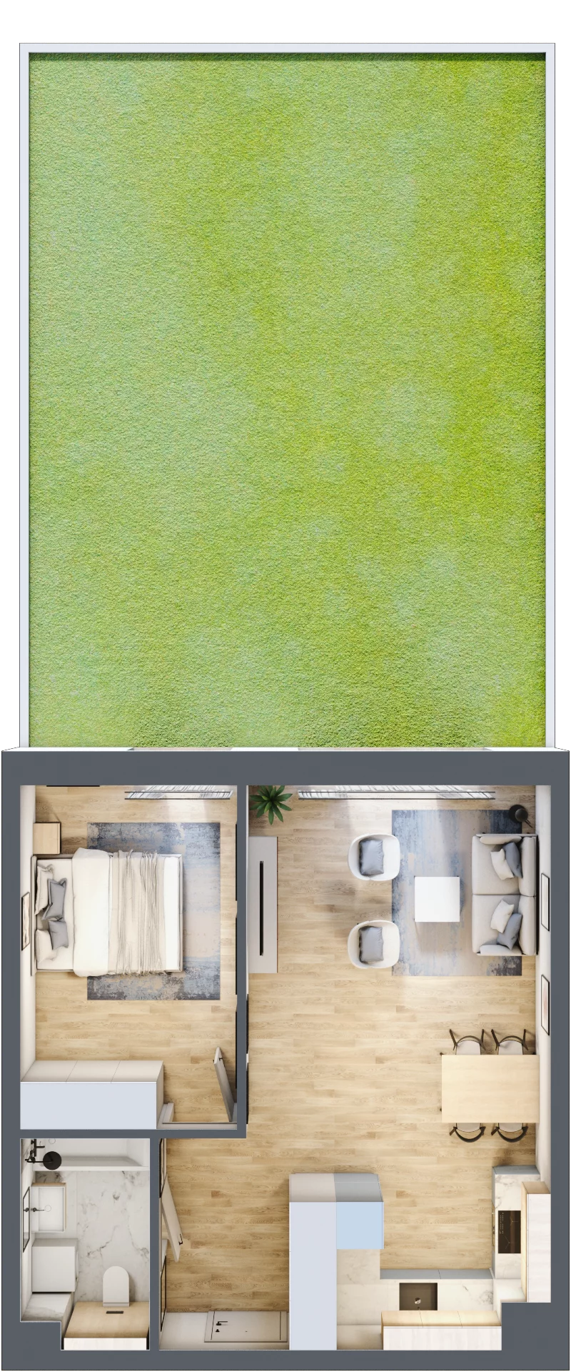 2 pokoje, mieszkanie 46,13 m², parter, oferta nr E06, Na Koszutce II, Katowice, Śródmieście, Koszutka, ul. Słoneczna 1