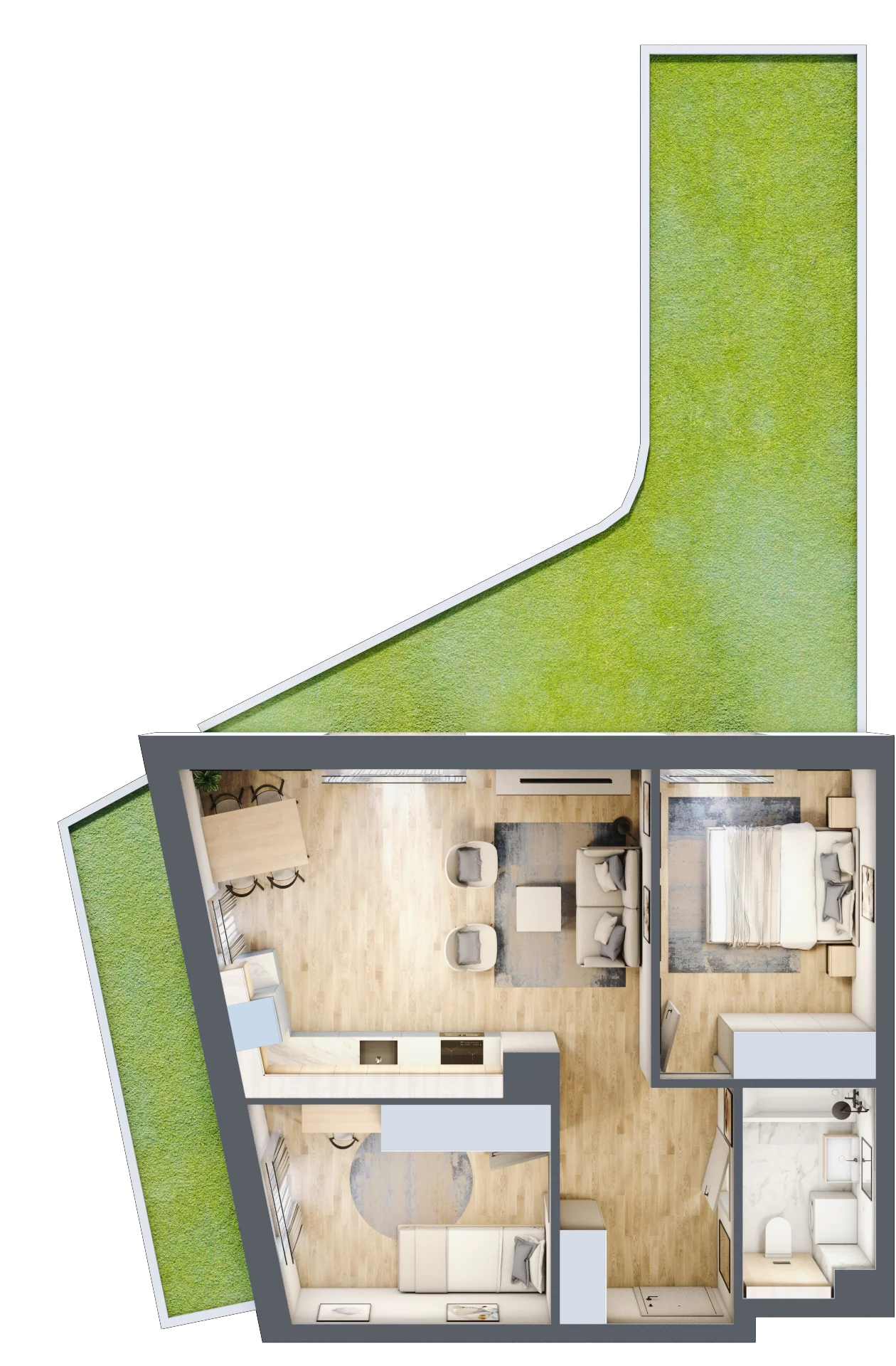 3 pokoje, mieszkanie 55,56 m², parter, oferta nr E03, Na Koszutce II, Katowice, Śródmieście, Koszutka, ul. Słoneczna 1