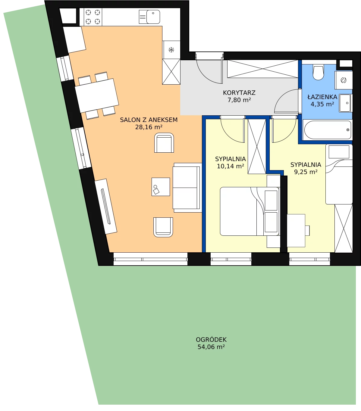 Zalety mieszkania 59.7 m², E02