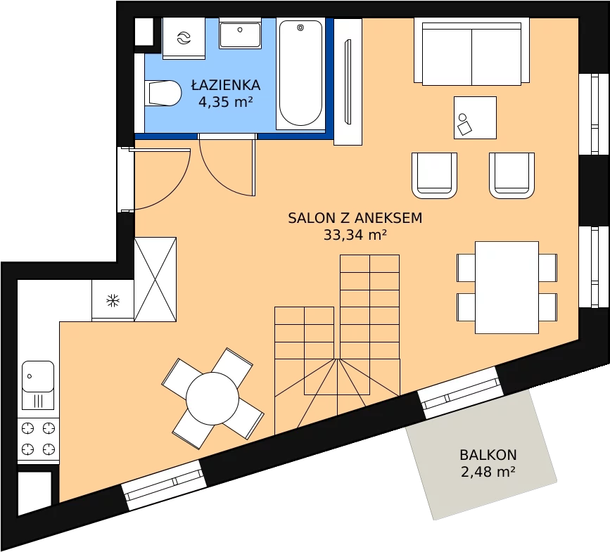 Zalety mieszkania 52.27 m², F1-29