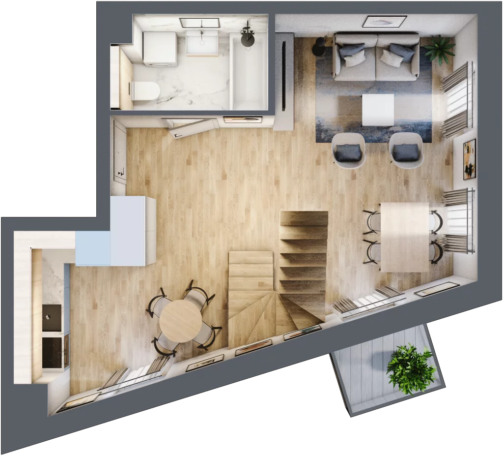 2 pokoje, mieszkanie 52,27 m², piętro 4, oferta nr F1-29, Na Koszutce II, Katowice, Śródmieście, Koszutka, ul. Słoneczna 1
