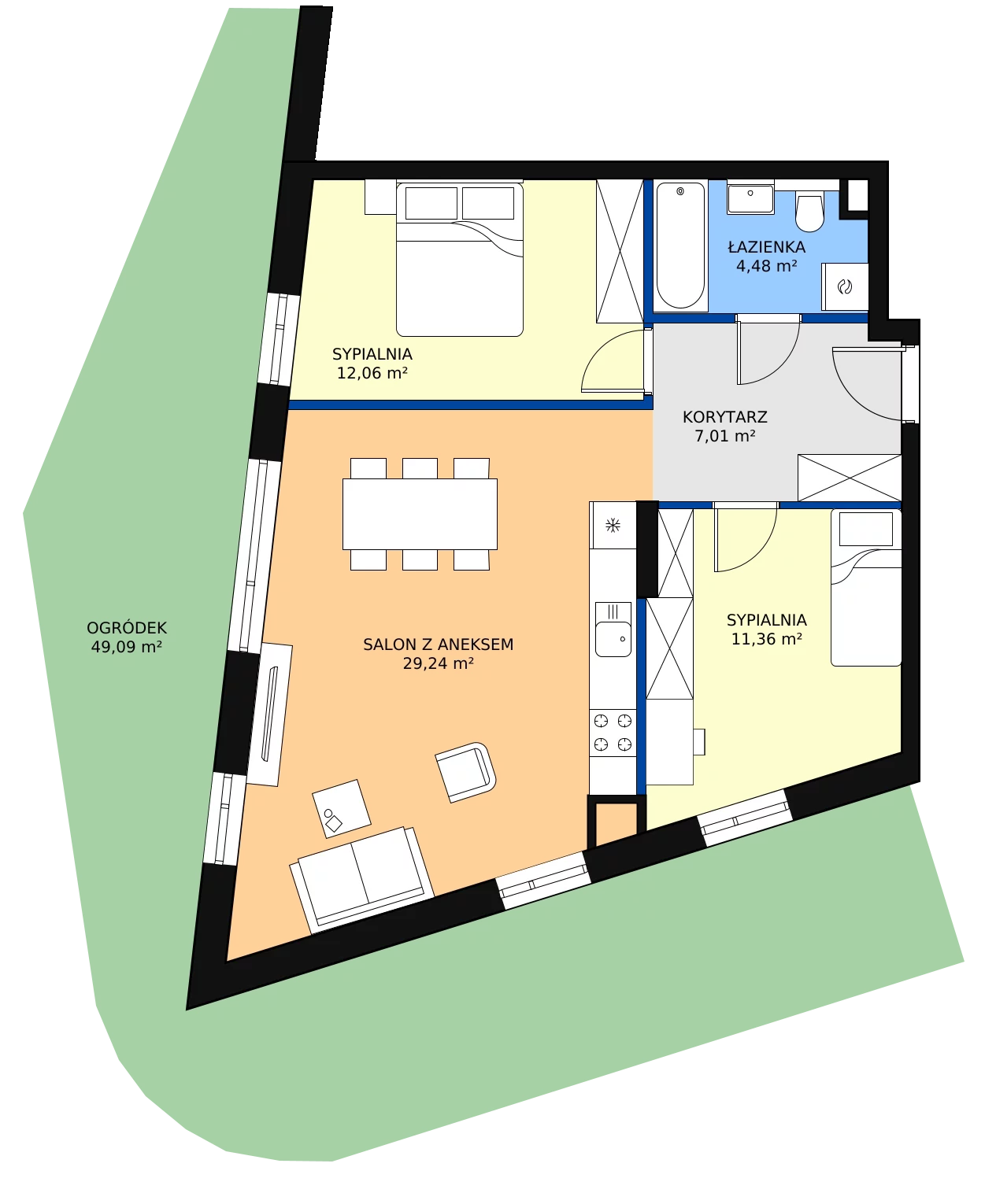 Zalety mieszkania 64.15 m², F1-05