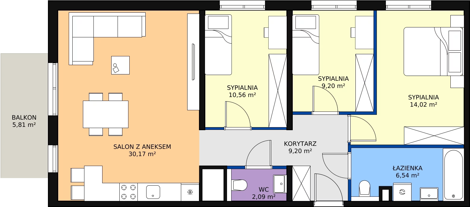 Zalety mieszkania 81.83 m², mieszkanie A4.9