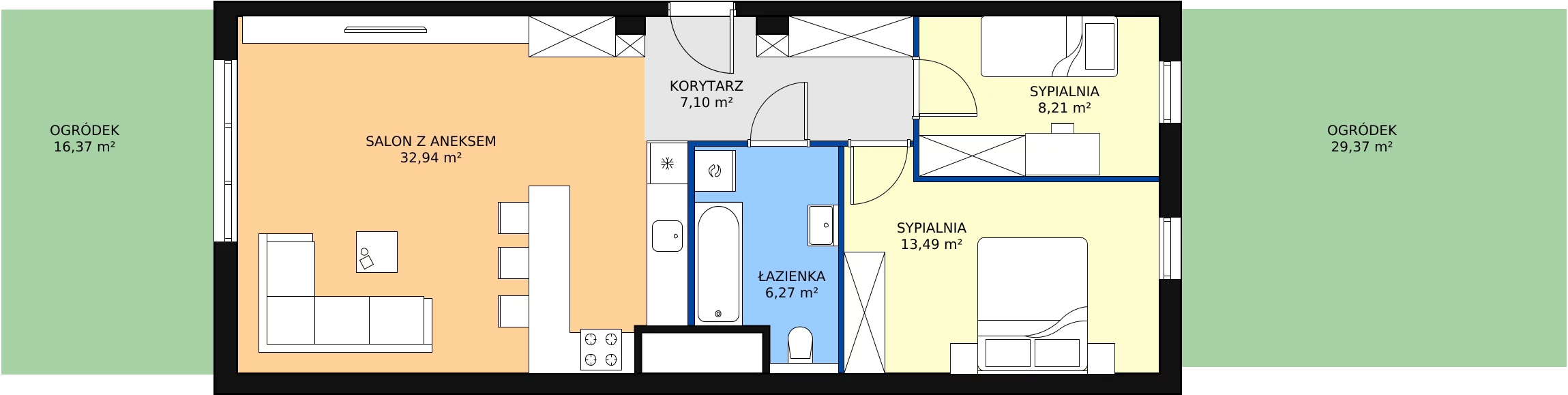 Zalety mieszkania 67.97 m², mieszkanie A0.3