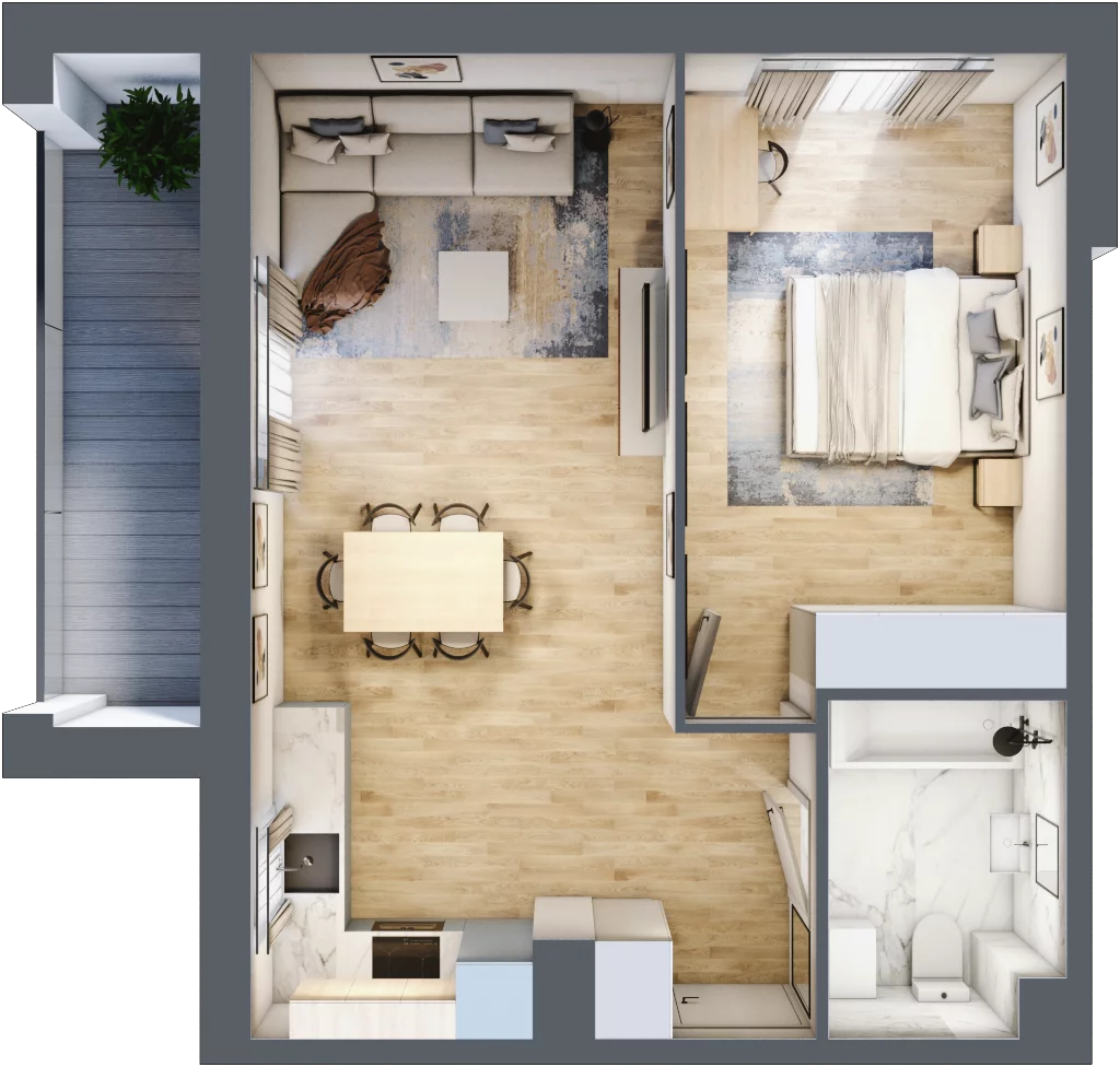 2 pokoje, mieszkanie 45,94 m², piętro 1, oferta nr A.11, Nowa Namiarkowa, Będzin, ul. Namiarkowa 15D