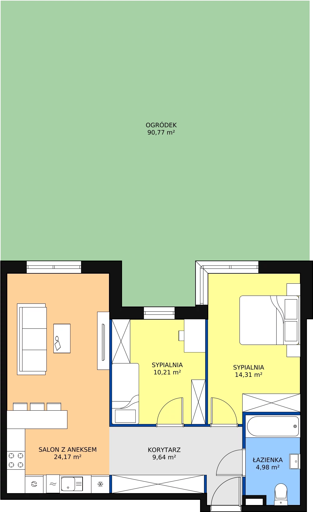 Zalety mieszkania 63.31 m², A.02