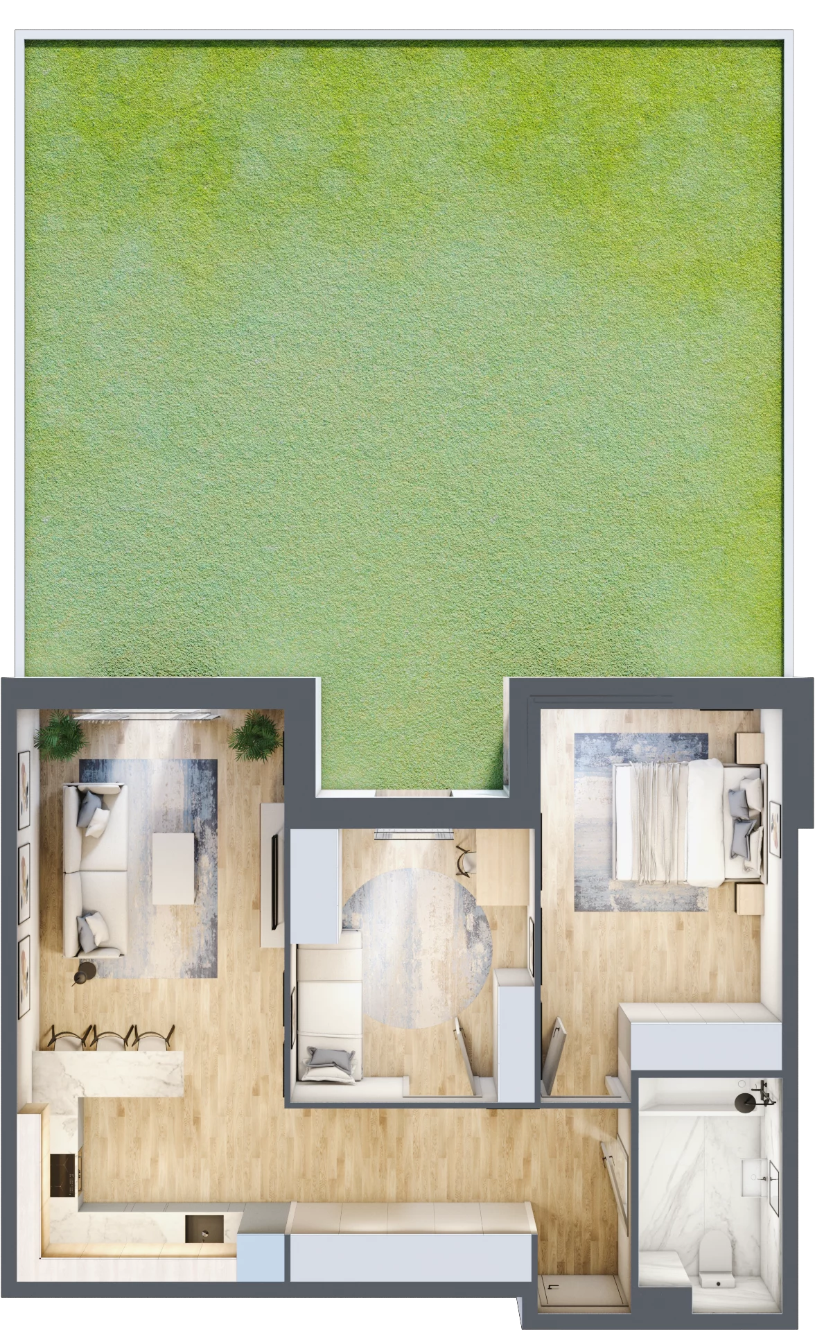 3 pokoje, mieszkanie 63,31 m², parter, oferta nr A.02, Nowa Namiarkowa, Będzin, ul. Namiarkowa 15D