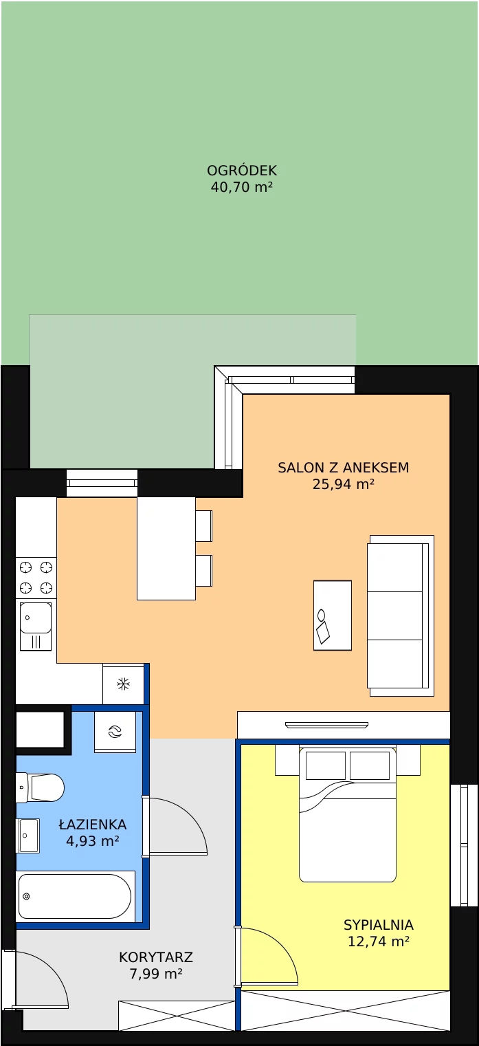 Zalety mieszkania 51.6 m², A.01