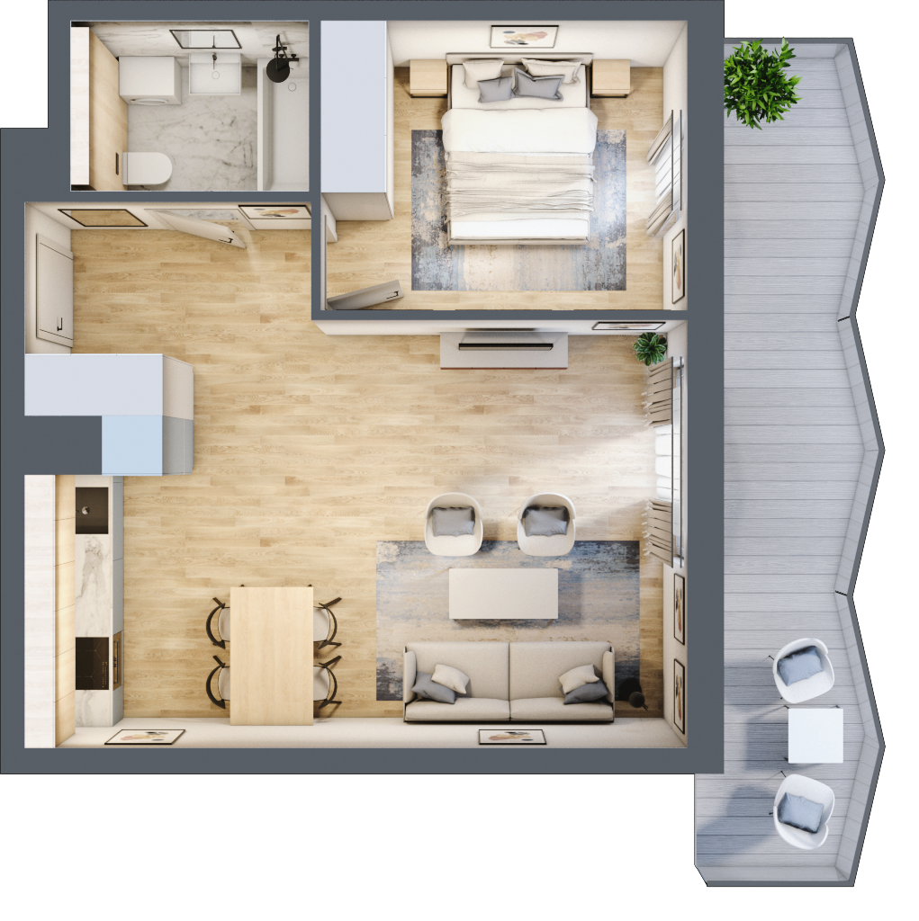 Mieszkanie 45,59 m², piętro 3, oferta nr 51, Semiramis, Katowice, Dąbrówka Mała, ul. Wiertnicza