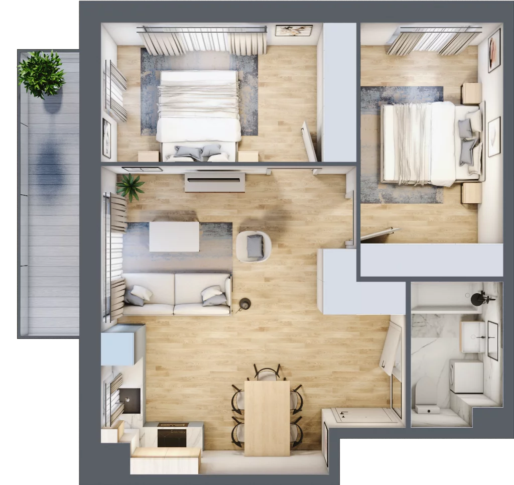3 pokoje, mieszkanie 55,76 m², piętro 4, oferta nr mieszkanie 158, Mikusińskiego 25, Katowice, Wełnowiec-Józefowiec, Wełnowiec, ul. Jana Mikusińskiego 25
