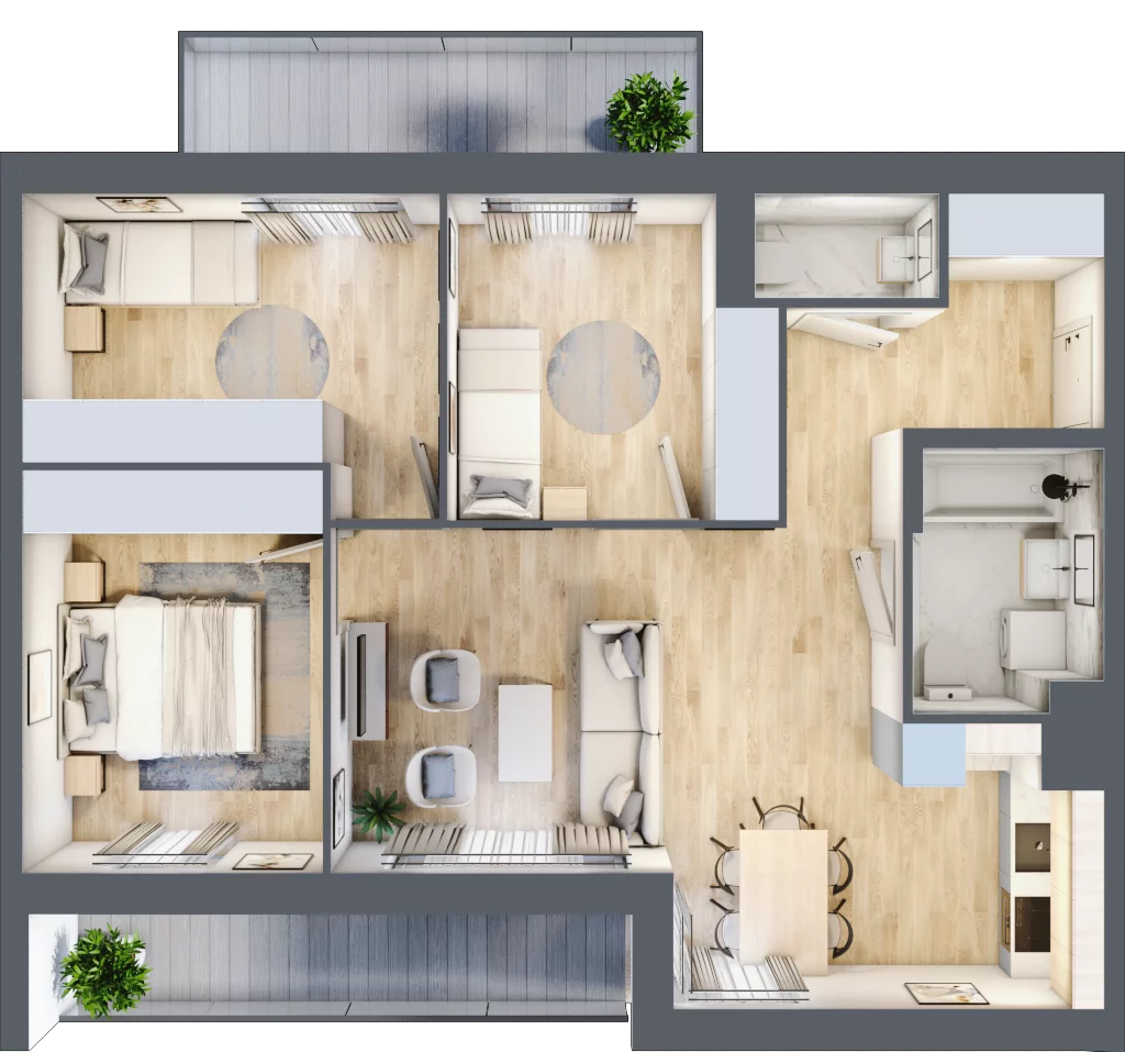 4 pokoje, mieszkanie 68,13 m², piętro 1, oferta nr mieszkanie 129, Mikusińskiego 25, Katowice, Wełnowiec-Józefowiec, Wełnowiec, ul. Jana Mikusińskiego 25