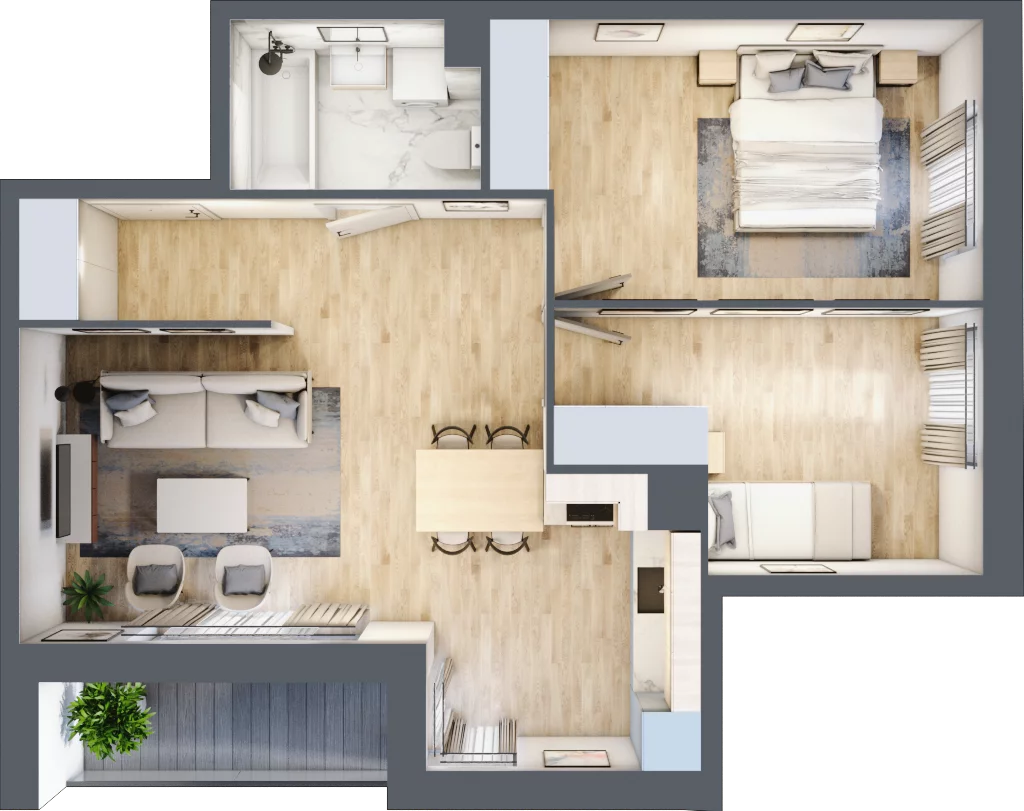 3 pokoje, mieszkanie 57,60 m², piętro 3, oferta nr mieszkanie 53, Mikusińskiego 25, Katowice, Wełnowiec-Józefowiec, Wełnowiec, ul. Jana Mikusińskiego 25