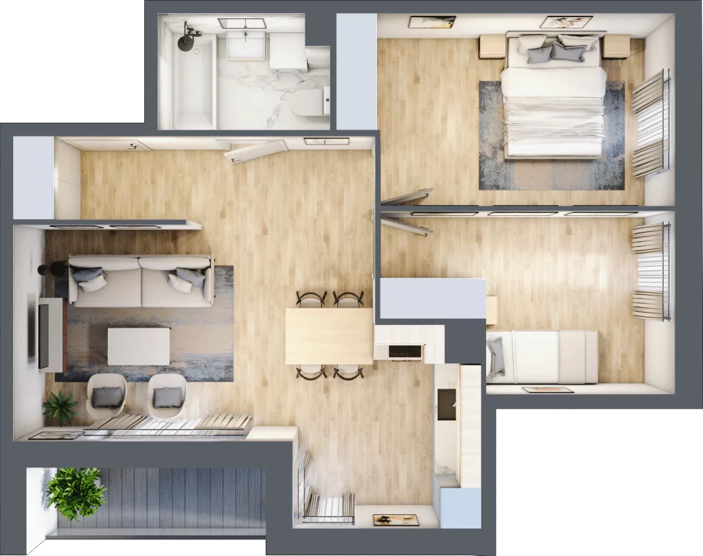 3 pokoje, mieszkanie 57,60 m², piętro 1, oferta nr mieszkanie 25, Mikusińskiego 25, Katowice, Wełnowiec-Józefowiec, Wełnowiec, ul. Jana Mikusińskiego 25