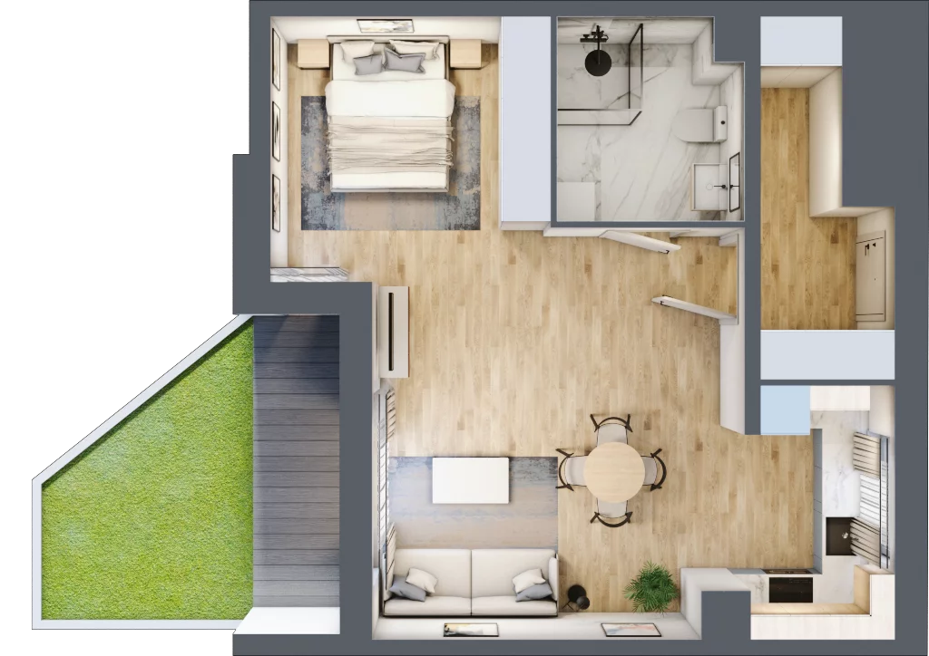 1 pokój, mieszkanie 48,06 m², parter, oferta nr mieszkanie 2, Mikusińskiego 25, Katowice, Wełnowiec-Józefowiec, Wełnowiec, ul. Jana Mikusińskiego 25