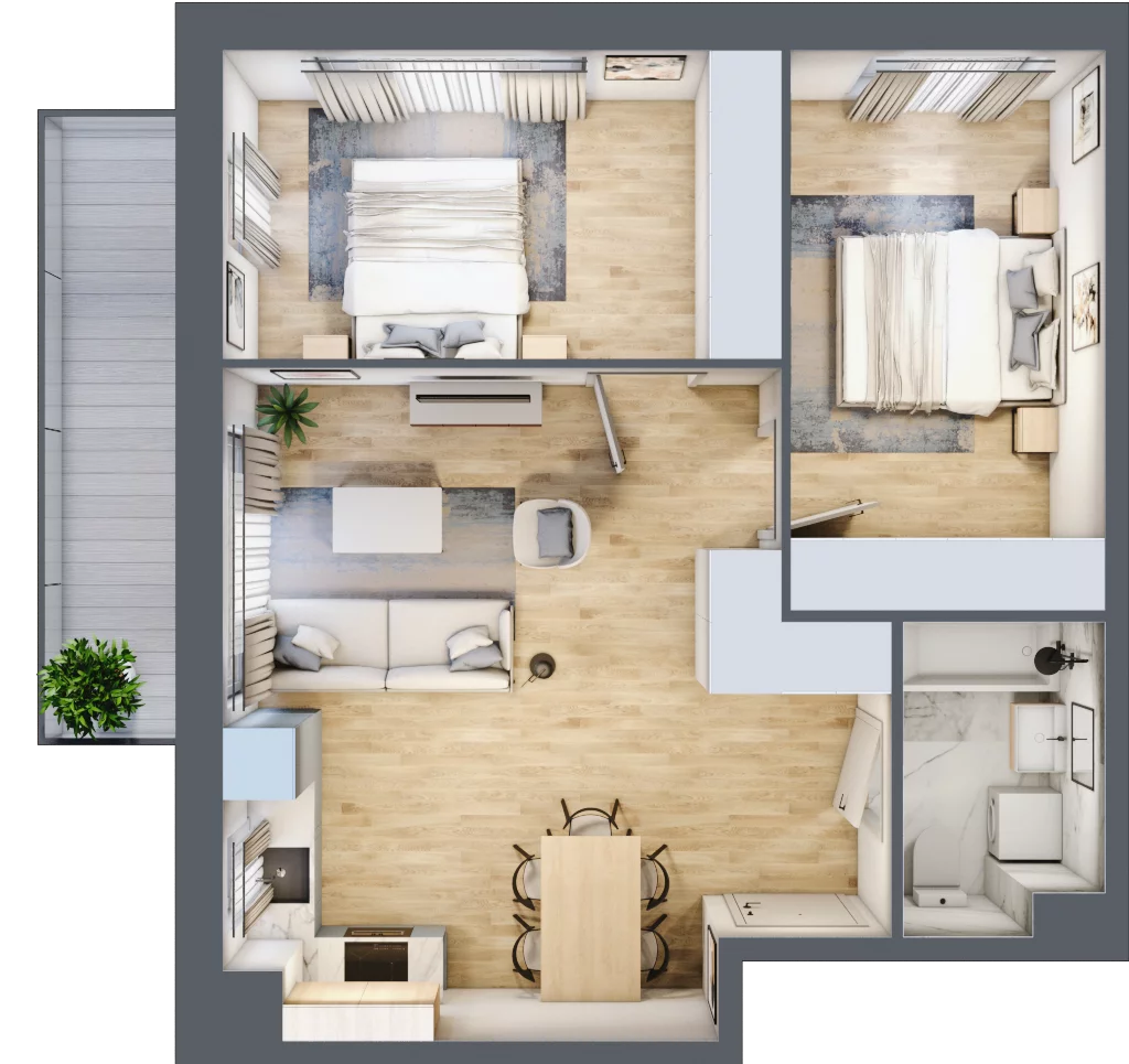 3 pokoje, mieszkanie 55,76 m², piętro 1, oferta nr mieszkanie 80, Mikusińskiego 25, Katowice, Wełnowiec-Józefowiec, Wełnowiec, ul. Jana Mikusińskiego 25