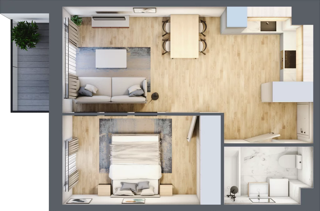 2 pokoje, mieszkanie 41,12 m², piętro 4, oferta nr mieszkanie 161, Mikusińskiego 25, Katowice, Wełnowiec-Józefowiec, Wełnowiec, ul. Jana Mikusińskiego 25