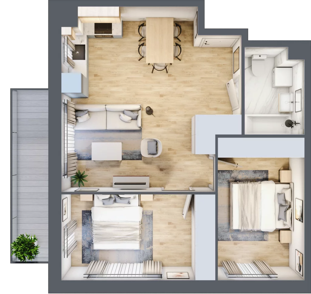3 pokoje, mieszkanie 55,12 m², piętro 3, oferta nr mieszkanie 97, Mikusińskiego 25, Katowice, Wełnowiec-Józefowiec, Wełnowiec, ul. Jana Mikusińskiego 25