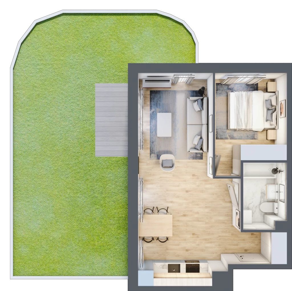 2 pokoje, mieszkanie 43,97 m², parter, oferta nr mieszkanie 8, Mikusińskiego 25, Katowice, Wełnowiec-Józefowiec, Wełnowiec, ul. Jana Mikusińskiego 25