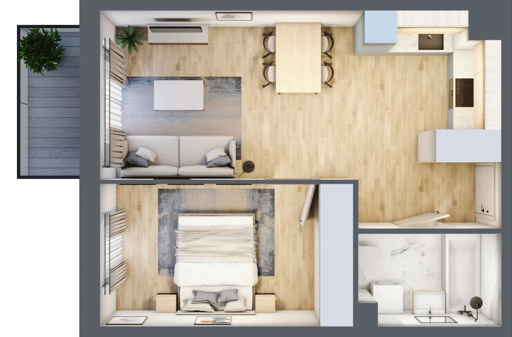 2 pokoje, mieszkanie 41,12 m², piętro 4, oferta nr mieszkanie 59, Mikusińskiego 25, Katowice, Wełnowiec-Józefowiec, Wełnowiec, ul. Jana Mikusińskiego 25