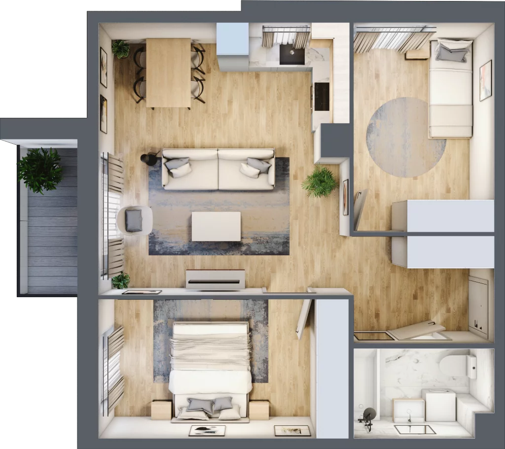 3 pokoje, mieszkanie 55,08 m², piętro 3, oferta nr mieszkanie 93, Mikusińskiego 25, Katowice, Wełnowiec-Józefowiec, Wełnowiec, ul. Jana Mikusińskiego 25