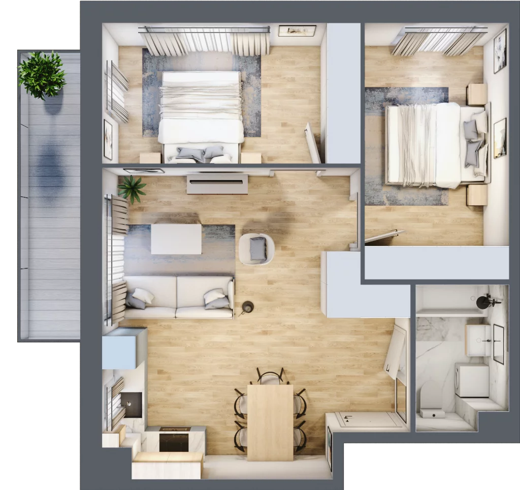 3 pokoje, mieszkanie 55,76 m², piętro 1, oferta nr mieszkanie 125, Mikusińskiego 25, Katowice, Wełnowiec-Józefowiec, Wełnowiec, ul. Jana Mikusińskiego 25