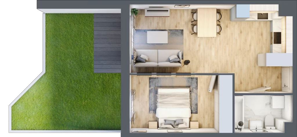 2 pokoje, mieszkanie 41,13 m², parter, oferta nr mieszkanie 117, Mikusińskiego 25, Katowice, Wełnowiec-Józefowiec, Wełnowiec, ul. Jana Mikusińskiego 25
