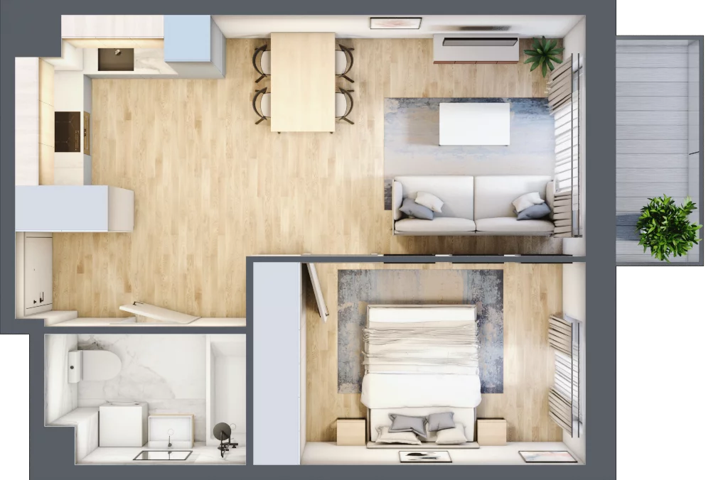 2 pokoje, mieszkanie 40,45 m², piętro 1, oferta nr mieszkanie 121, Mikusińskiego 25, Katowice, Wełnowiec-Józefowiec, Wełnowiec, ul. Jana Mikusińskiego 25