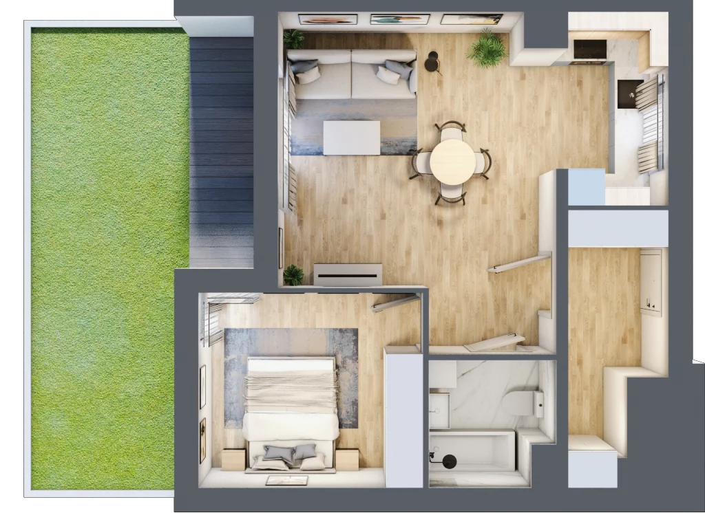 2 pokoje, mieszkanie 49,40 m², parter, oferta nr mieszkanie 1, Mikusińskiego 25, Katowice, Wełnowiec-Józefowiec, Wełnowiec, ul. Jana Mikusińskiego 25