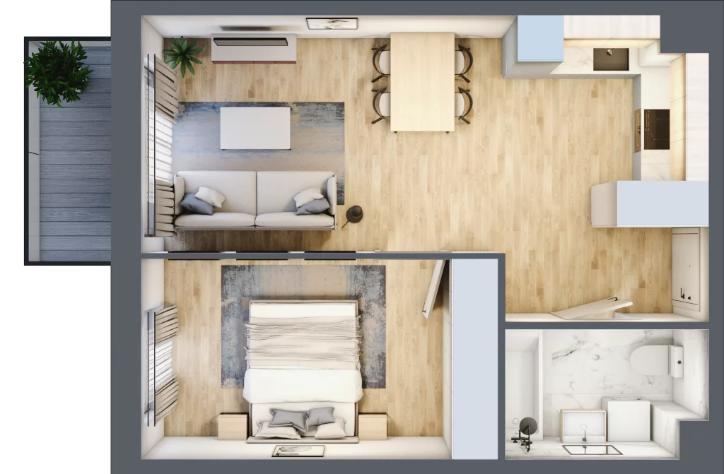 2 pokoje, mieszkanie 41,12 m², piętro 2, oferta nr mieszkanie 138, Mikusińskiego 25, Katowice, Wełnowiec-Józefowiec, Wełnowiec, ul. Jana Mikusińskiego 25