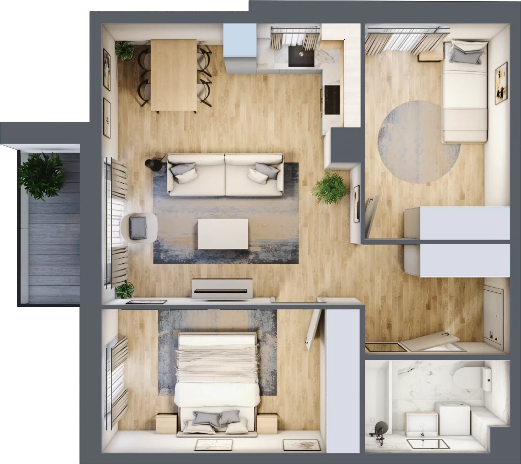 3 pokoje, mieszkanie 55,08 m², piętro 1, oferta nr mieszkanie 77, Mikusińskiego 25, Katowice, Wełnowiec-Józefowiec, Wełnowiec, ul. Jana Mikusińskiego 25
