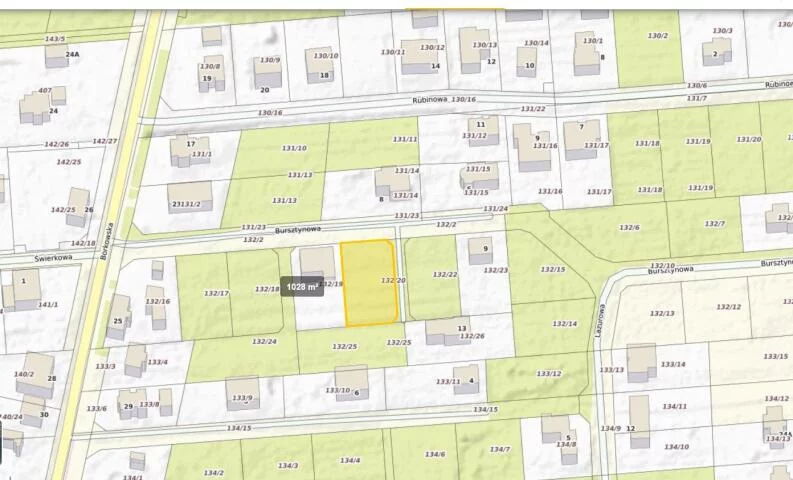Działka 1 028,00 m², oferta nr , 24710, Grzybowo, Bursztynowa