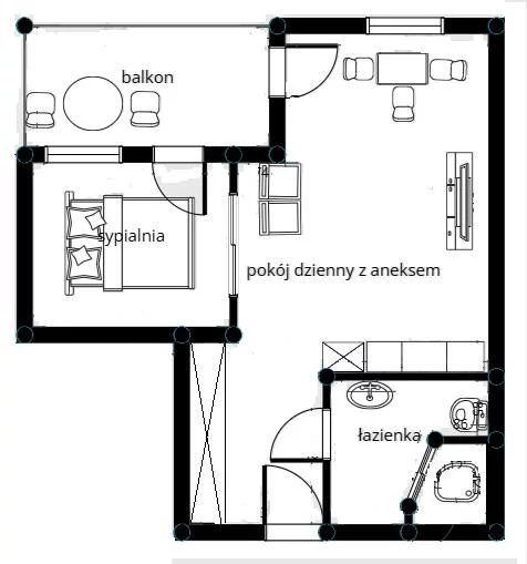 2 pokoje, mieszkanie 32,23 m², piętro 1, oferta nr , 24589, Kołobrzeg, Kościuszki