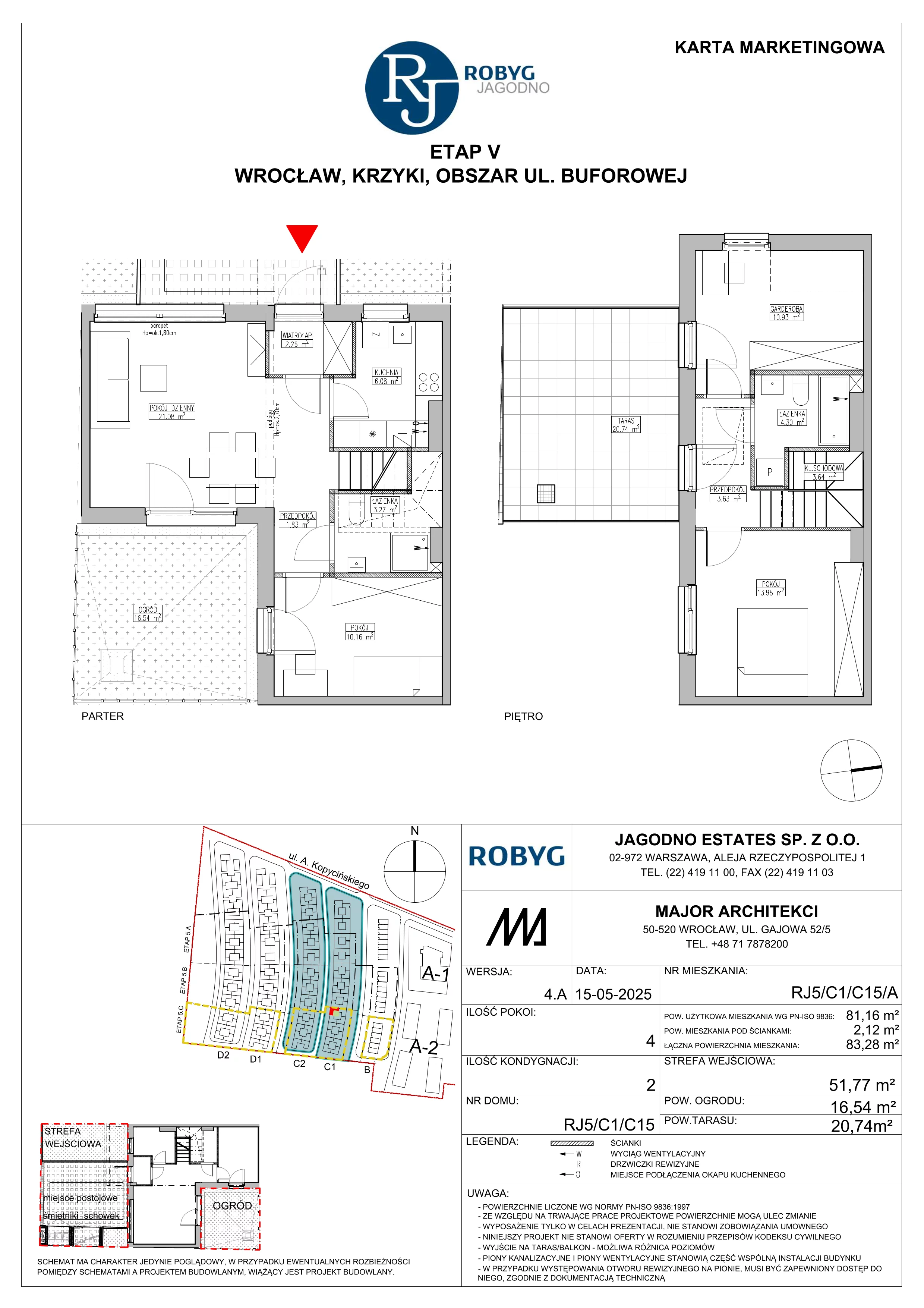 Dom 81,16 m², oferta nr RJ5/C1/C15/A, Robyg Jagodno, Wrocław, Jagodno, Krzyki, ul. Kopycińskiego