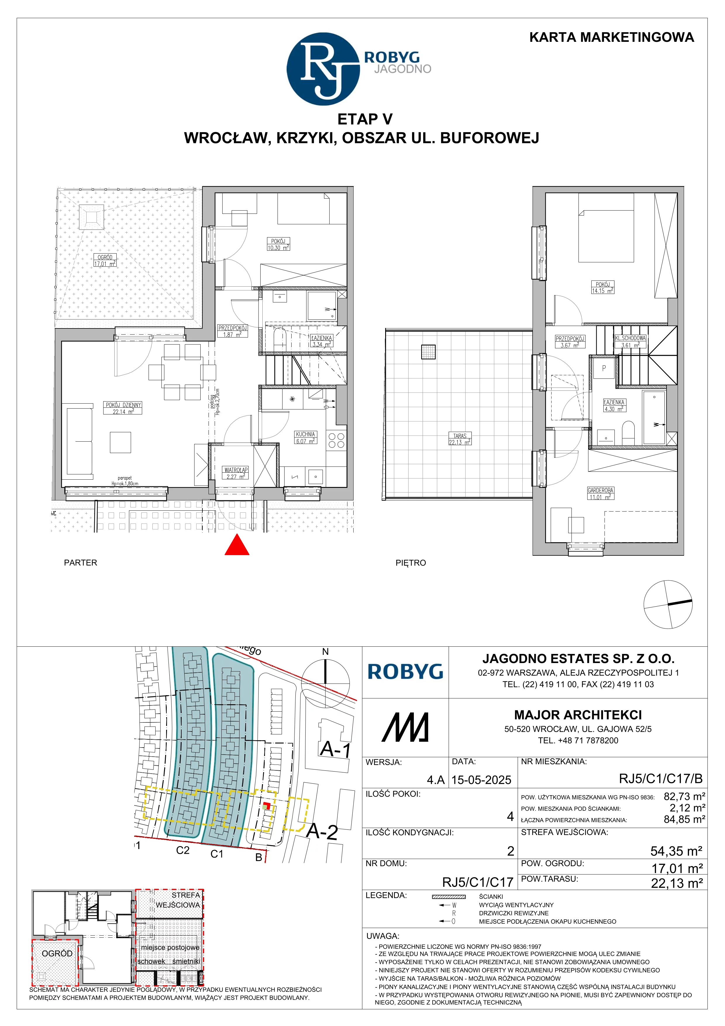 Dom 82,73 m², oferta nr RJ5/C1/C17/B, Robyg Jagodno, Wrocław, Jagodno, Krzyki, ul. Kopycińskiego