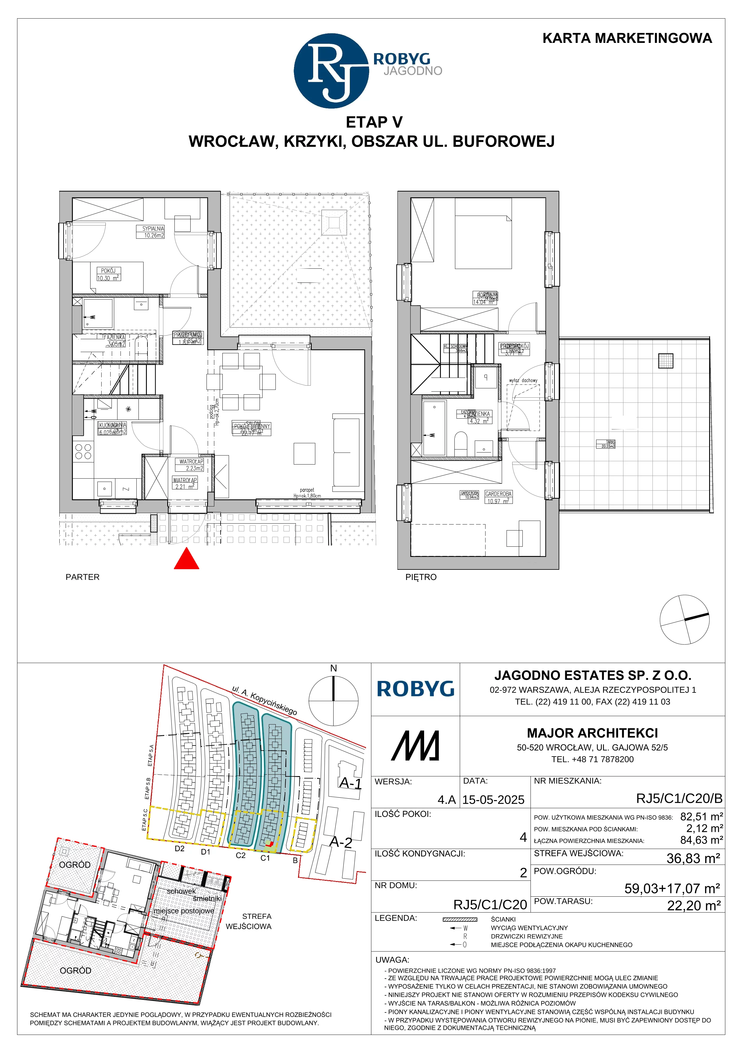 Dom 82,51 m², oferta nr RJ5/C1/C20/B, Robyg Jagodno, Wrocław, Jagodno, Krzyki, ul. Kopycińskiego