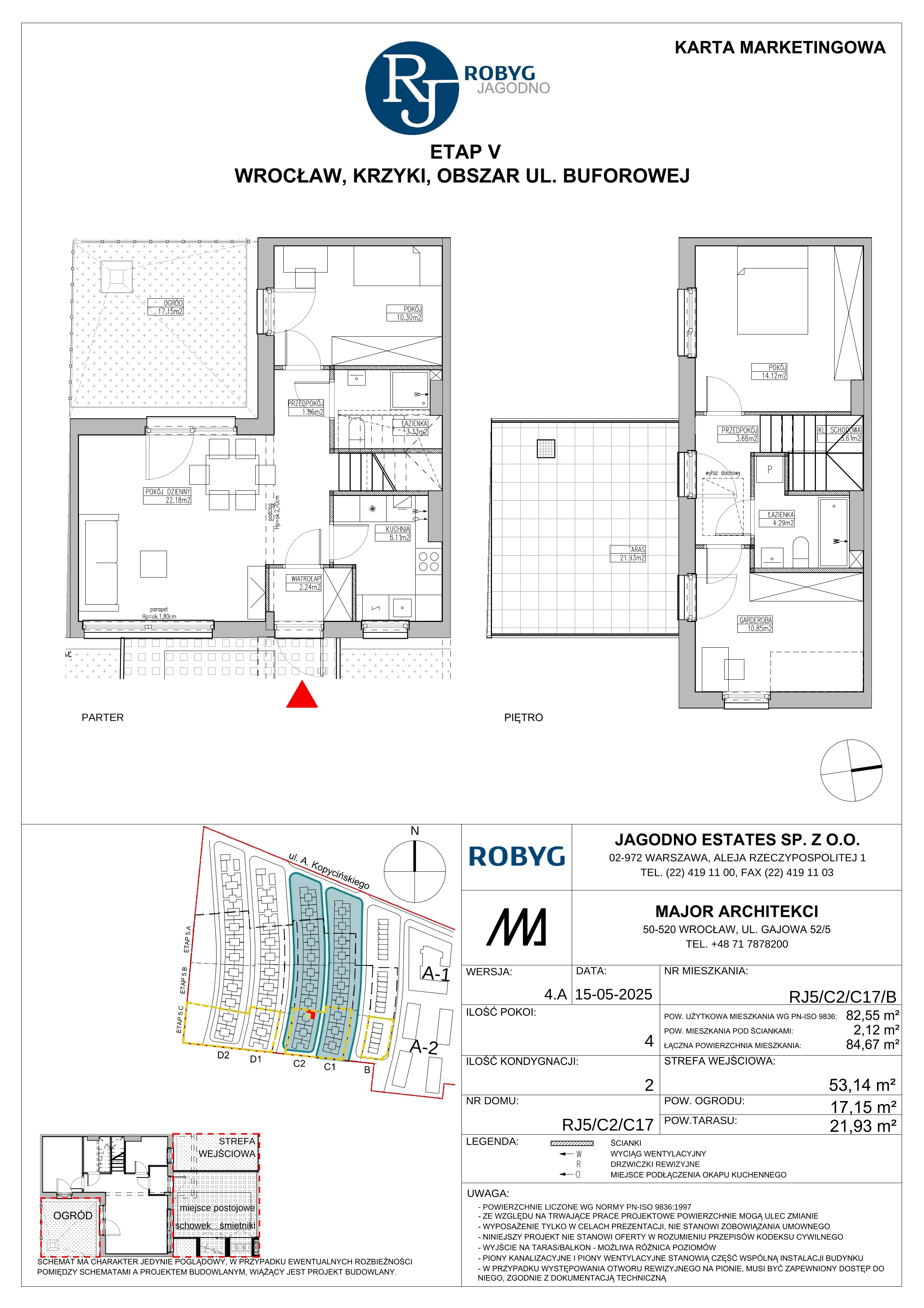 Dom 82,55 m², oferta nr RJ5/C2/C17/B, Robyg Jagodno, Wrocław, Jagodno, Krzyki, ul. Kopycińskiego